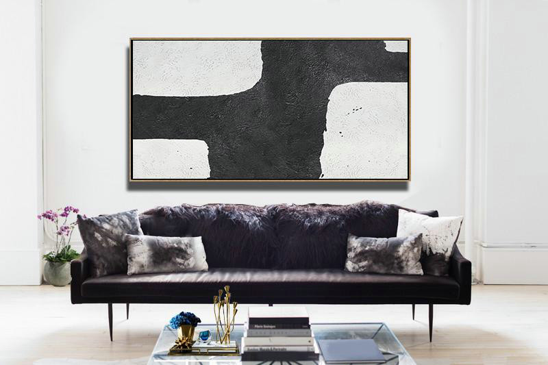 Canvas Wall Paintings,Oversized Horizontal Minimal Art On Canvas - Original Modern Art,Large Wall Art Handmade